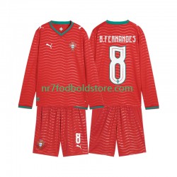 Portugal Trøje Bruno Fernandes 8 Børn Hjemmebane Fodboldsæt VM i fodbold 2026 Langærmet