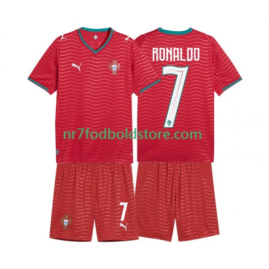 Portugal Trøje Cristiano Ronaldo 7 Børn Hjemmebane Fodboldsæt VM i fodbold 2026 Kortærmet
