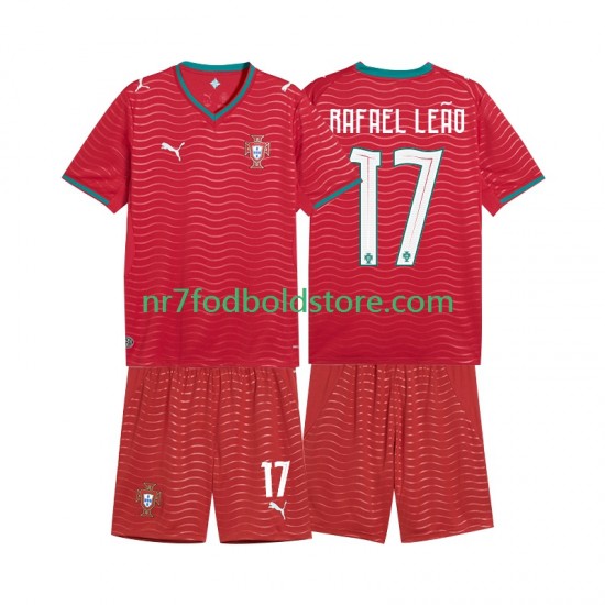 Portugal Trøje Rafael Leao 17 Børn Hjemmebane Fodboldsæt VM i fodbold 2026 Kortærmet