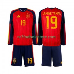 Spanien Trøje Lamine Yamal 19 Børn Hjemmebane Fodboldsæt VM i fodbold 2026 Langærmet