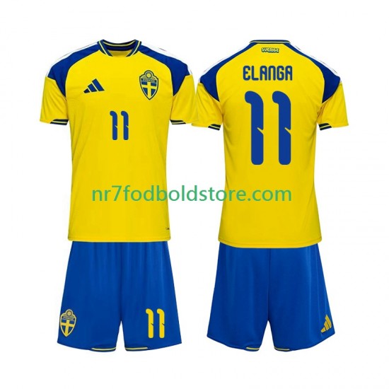 Sverige Trøje Anthony Elanga 11 Børn Hjemmebane Fodboldsæt 2026 Kortærmet