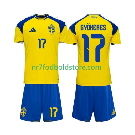 Sverige Trøje Viktor Gyokeres 17 Børn Hjemmebane Fodboldsæt 2026 Kortærmet