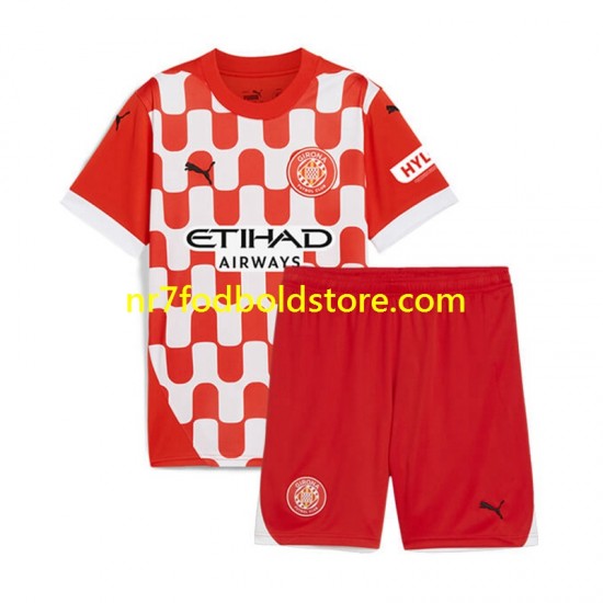 Trøje Girona Børn Hjemmebane Fodboldsæt 2024-2025 Kortærmet