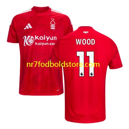 Nottingham Forest Trøje Chris Wood 11 Mænd Hjemmebane Fodboldsæt 2024-2025 Kortærmet