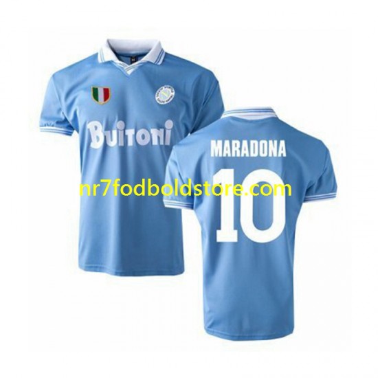 Napoli Trøje SSC MARADONA 10 1986 Retro Mænd Hjemmebane Fodboldsæt Kortærmet