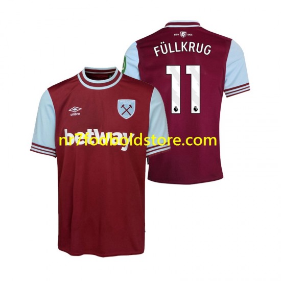 West Ham United Trøje FULLKRUG 11 Mænd Hjemmebane Fodboldsæt 2024-2025 Kortærmet