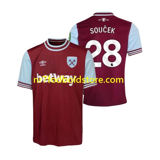 West Ham United Trøje SOUCEK 28 Mænd Hjemmebane Fodboldsæt 2024-2025 Kortærmet