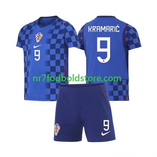 Kroatien Trøje Andrej Kramaric 9 Børn Udebane Fodboldsæt VM i fodbold 2026 Kortærmet