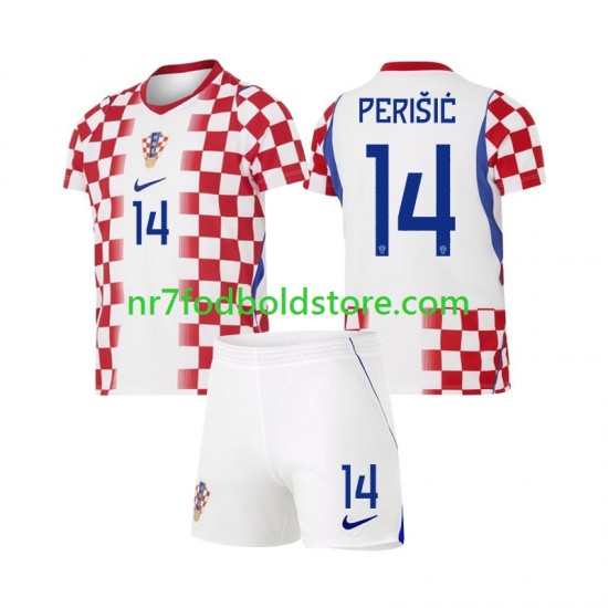 Kroatien Trøje Ivan Perisic 14 Børn Hjemmebane Fodboldsæt VM i fodbold 2026 Kortærmet