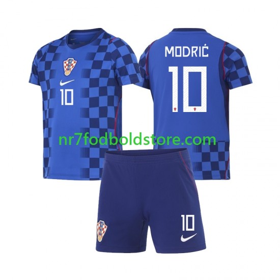 Kroatien Trøje Modrić Luka 10 Børn Udebane Fodboldsæt VM i fodbold 2026 Kortærmet