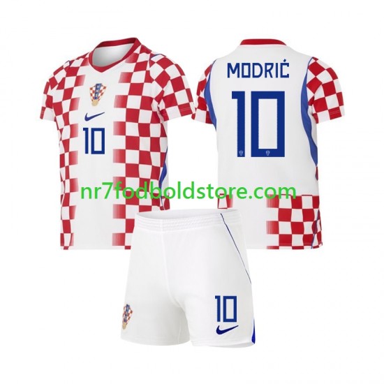 Kroatien Trøje Modrić Luka 10 Børn Hjemmebane Fodboldsæt VM i fodbold 2026 Kortærmet