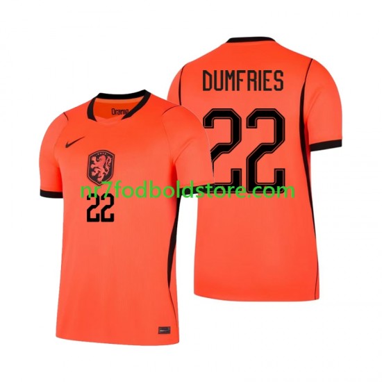 Holland Trøje Denzel Dumfries 22 Mænd Hjemmebane Fodboldsæt VM i fodbold 2026 Kortærmet