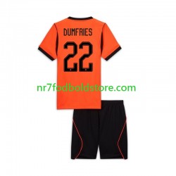 Holland Trøje Denzel Dumfries 22 Børn Hjemmebane Fodboldsæt VM i fodbold 2026 Kortærmet