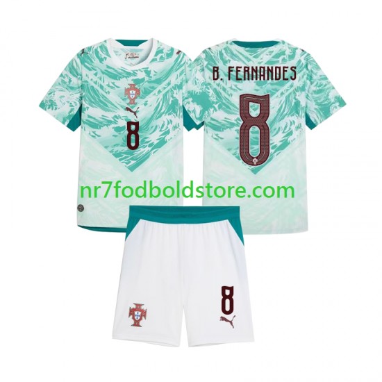 Portugal Trøje Bruno Fernandes 8 Børn Udebane Fodboldsæt 2026 2027 Kortærmet