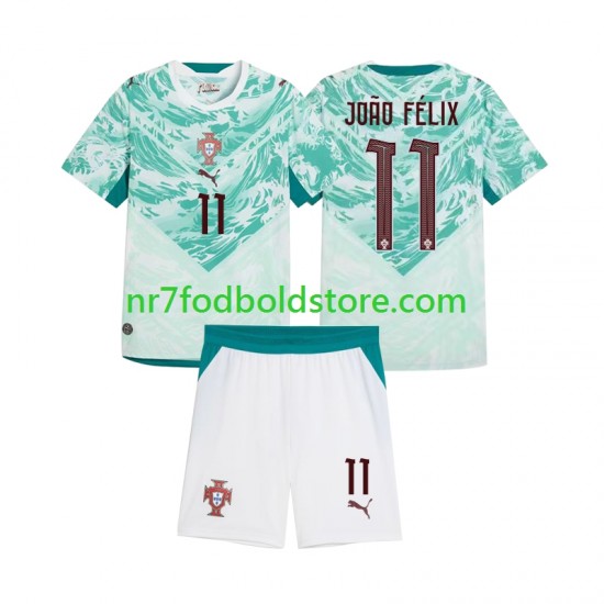 Portugal Trøje Joao Felix 11 Børn Udebane Fodboldsæt 2026 2027 Kortærmet