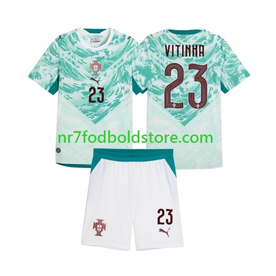 Portugal Trøje Vitinha 23 Børn Udebane Fodboldsæt 2026 2027 Kortærmet