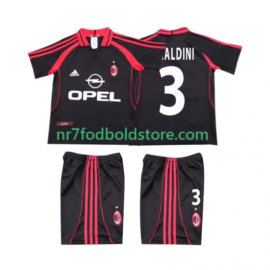 AC Milan Trøje MALDINI 3 2000 2001 Retro Børn 3. Valg Fodboldsæt Kortærmet