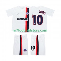 AC Milan Trøje RONALDINHO 10 2003 Retro Børn Udebane Fodboldsæt 2002 Kortærmet