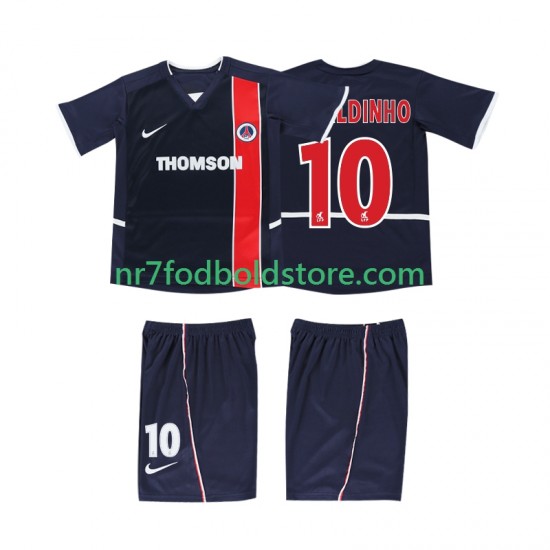 AC Milan Trøje RONALDINHO 10 2003 Retro Børn Hjemmebane Fodboldsæt 2002 Kortærmet