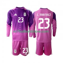 Argentina Trøje Emiliano Martinez 23 Målmand Børn Hjemmebane Fodboldsæt 2025 Langærmet