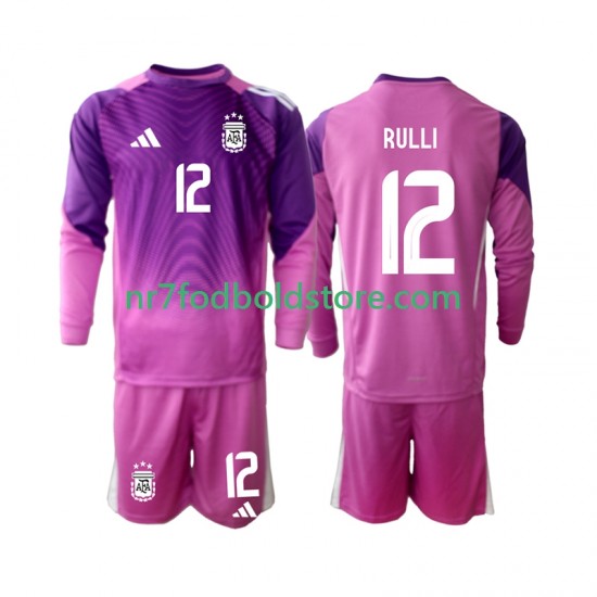 Argentina Trøje Geronimo Rulli 12 Målmand Børn Hjemmebane Fodboldsæt 2025 Langærmet