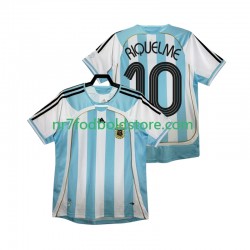 Argentina Trøje RIQUELME 10 Retro Mænd Hjemmebane Fodboldsæt 2006 Kortærmet