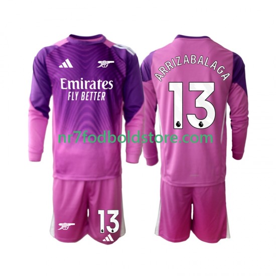 Arsenal Trøje Kepa Arrizabalaga 13 Målmand Børn 3. Valg Fodboldsæt 2025-2026 Langærmet