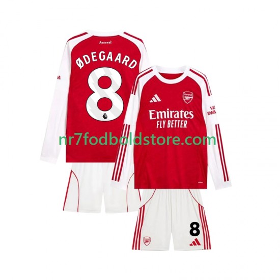 Arsenal Trøje Martin Odegaard 8 Børn Hjemmebane Fodboldsæt 2025-2026 Langærmet