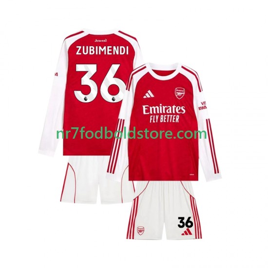 Arsenal Trøje Martin Zubimendi 36 Børn Hjemmebane Fodboldsæt 2025-2026 Kortærmet