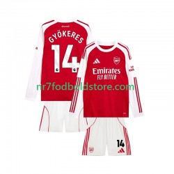 Arsenal Trøje Viktor Gyokeres 14 Børn Hjemmebane Fodboldsæt 2025-2026 Langærmet