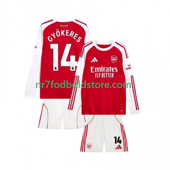Arsenal Trøje Viktor Gyokeres 14 Børn Hjemmebane Fodboldsæt 2025-2026 Langærmet