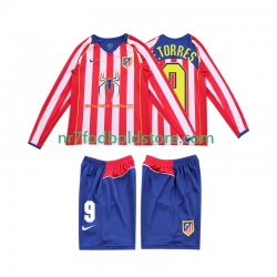 Atlético Madrid Trøje F TORRES 9 2005 Retro Børn Hjemmebane Fodboldsæt 2004 Langærmet