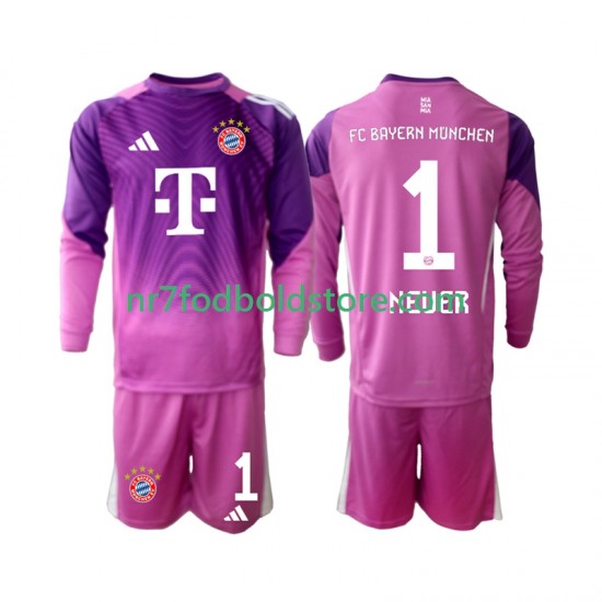 FC Bayern München Trøje Manuel Neuer 1 Målmand Børn 4. Valg Fodboldsæt 2025-2026 Langærmet