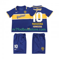 CA Boca Juniors Trøje MARADONA 10 1996 1997 Retro Børn Hjemmebane Fodboldsæt Kortærmet