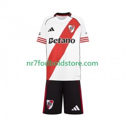 CA River Plate Trøje Børn Hjemmebane Fodboldsæt 2025-2026 Kortærmet