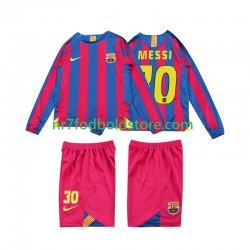 FC Barcelona Trøje Lionel Messi 10 2005 Retro Børn Hjemmebane Fodboldsæt 2006 Langærmet