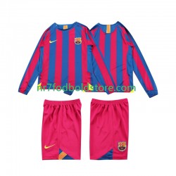 FC Barcelona Trøje 2005 Retro Børn Hjemmebane Fodboldsæt 2006 Langærmet