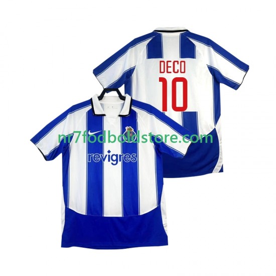 FC Porto Trøje DECO 10 2003 Retro Mænd Hjemmebane Fodboldsæt 2004 Kortærmet