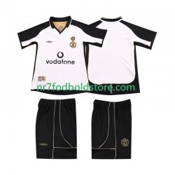 Manchester United Anniversary Football Shirt 2001 Børn Udebane Fodboldsæt 2002 Kortærmet