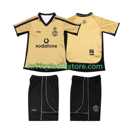 Manchester United Anniversary Football Shirt 2001 Børn 3. Valg Fodboldsæt 2002 Kortærmet