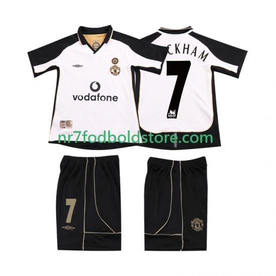 Manchester United BECKHAM 7 Anniversary Football Shirt 2001 Børn Udebane Fodboldsæt 2002 Kortærmet