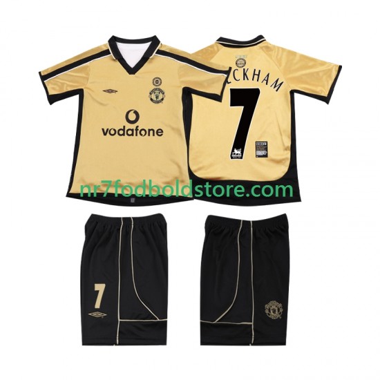 Manchester United BECKHAM 7 Anniversary Football Shirt 2001 Børn 3. Valg Fodboldsæt 2002 Kortærmet
