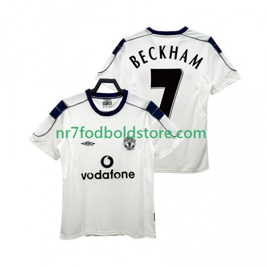 Manchester United Trøje BECKHAM 7 2000 2001 Retro Mænd Udebane Fodboldsæt Kortærmet