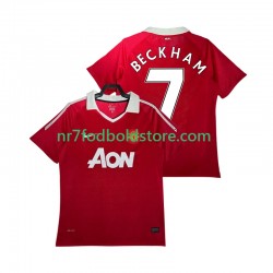 Manchester United Trøje BECKHAM 7 Retro Mænd Hjemmebane Fodboldsæt 2011 2010 Kortærmet