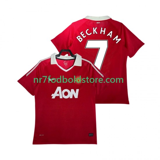 Manchester United Trøje BECKHAM 7 Retro Mænd Hjemmebane Fodboldsæt 2011 2010 Kortærmet