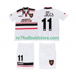 Manchester United Trøje GIGGS 11 Retro Børn Udebane Fodboldsæt 1998 Kortærmet