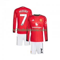 Manchester United Trøje Mason Mount 7 Børn Hjemmebane Fodboldsæt 2025-2026 Langærmet
