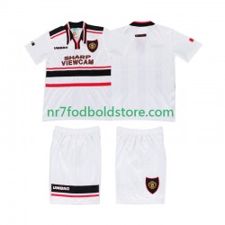 Manchester United Trøje Retro Børn Udebane Fodboldsæt 1998 Kortærmet