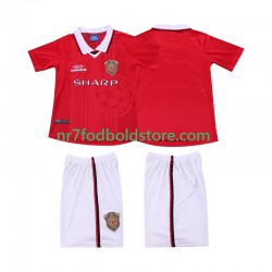 Manchester United Trøje 2000 Retro Børn Hjemmebane Fodboldsæt 1999 Kortærmet