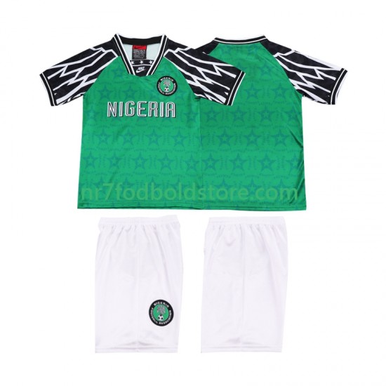 Nigeria Trøje 1995 Retro Børn Hjemmebane Fodboldsæt Kortærmet